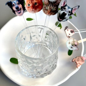 Wedding Pet Stir Sticks, Dog Wedding Drink Stirrers, Wedding Swizzle, Pet Wedding Cocktail Stirrers， Custom Engagement Pet Stir Sticks