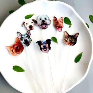 Custom Pet Drink Stir Sticks, Personalized Dog or Cat Acrylic Stirrers, Double-Sided UV Print, Dog of Honor Wedding Favor, Engagement Decor