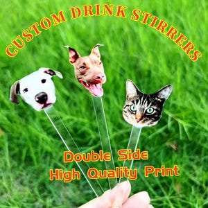 Wedding Pet Stir Sticks, 50 pcs Double-Sided Dog Stir Stick, Watercolor Acrylic Cocktail Stirrers, Wedding Swizzle, Wedding Drink Stirrers