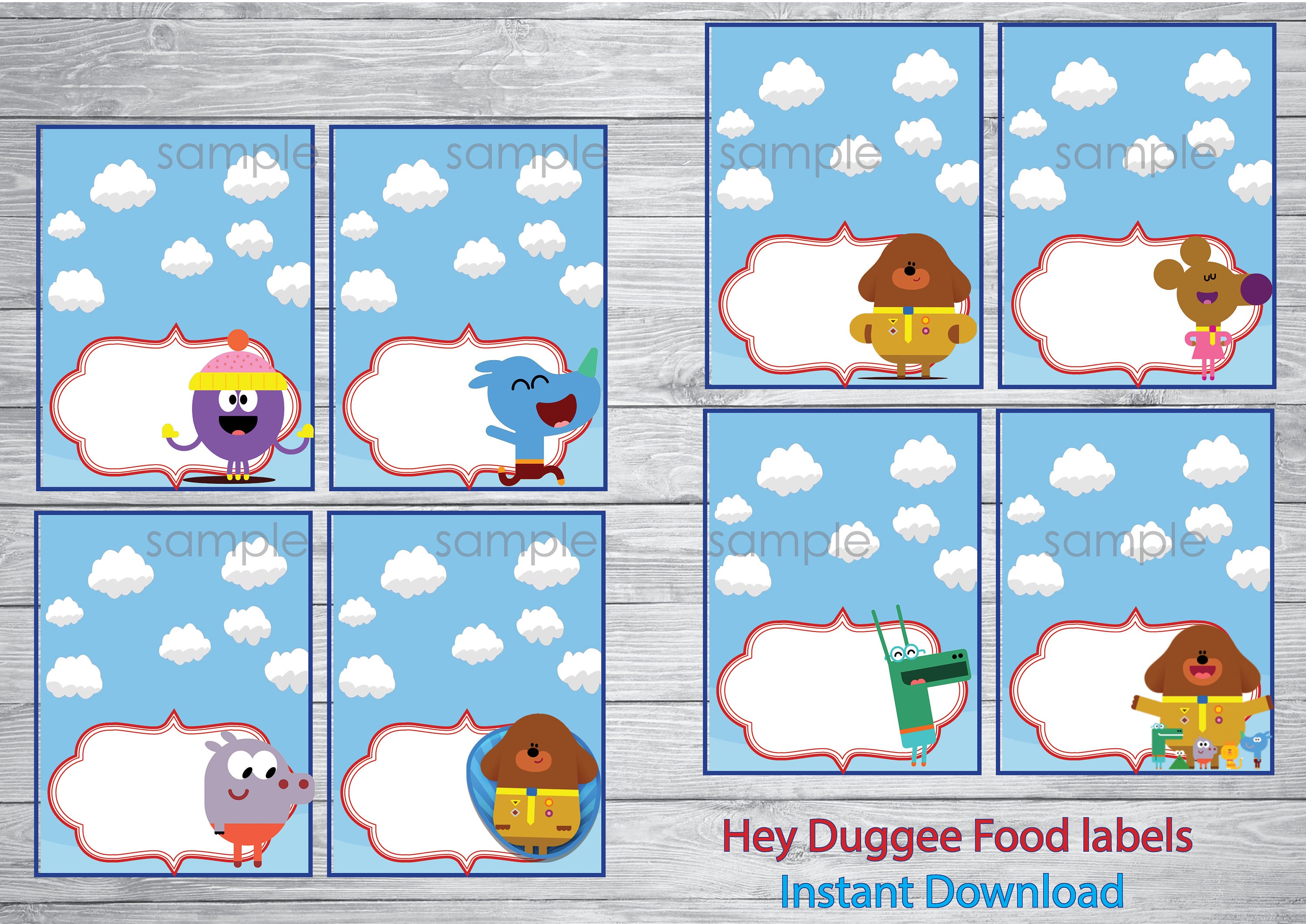 Hey Duggee HD006 Wrapping Paper 2 Sheet And 2 Gift Tag On