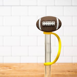 Silicone Straw Topper or Pencil Topper Stanley Tumbler or Water Bottle Accessories- Football