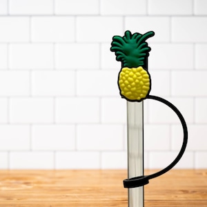 Silicone Straw Topper or Pencil Topper Stanley Tumbler or Water Bottle Accessories- Hawaiian Pineapple