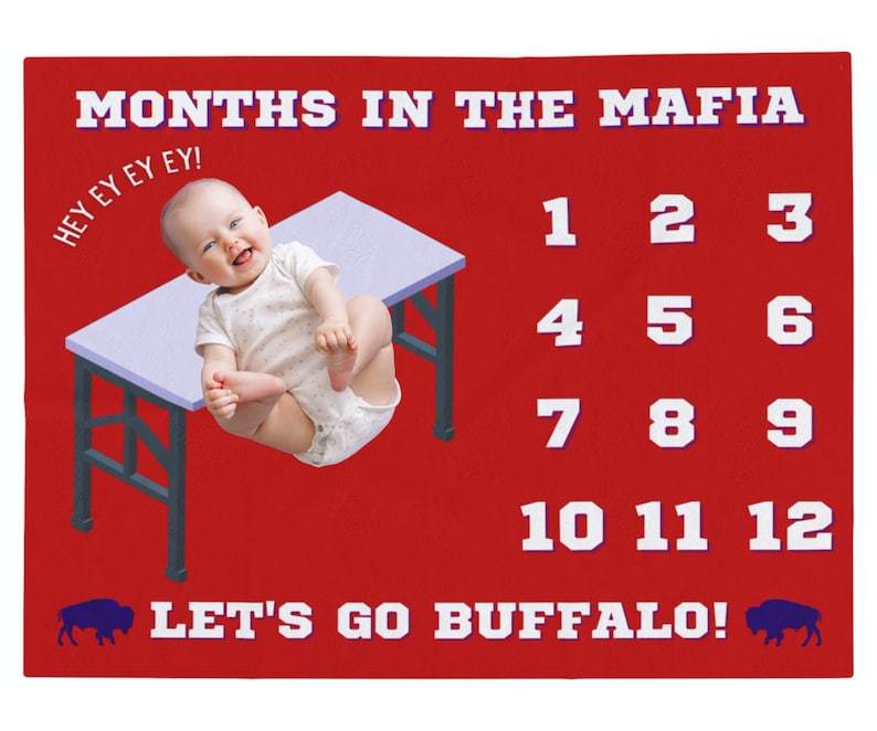Monthly Milestone Tapestry Baby Blanket Bills Mafia Months in the Mafia