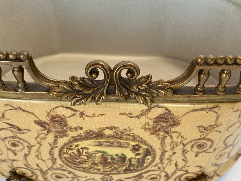 Antique Porcelain Planter Oriental Orchid Pot Chinoiserie Etsy