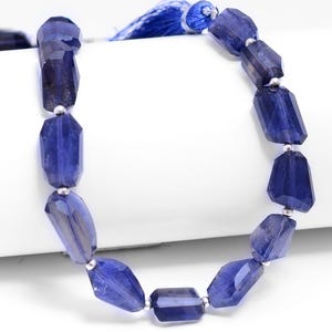 14 Pieces Blue Iolite Faceted Nuggets Laser Cut Beads, Iolite  Gemstone Bead Size 10x14MM-12x15MM HIGH QUALITY