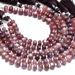 Moonstone Smooth Rondelle Beads | 7&quot; Strand | Chocolate Moonstone  Semi Precious Gemstone Beads for Jewelry Making, 7mm to 8mm HIGH QUALITY