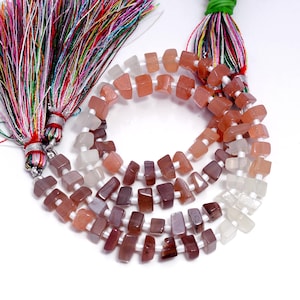 Multi Moonstone Smooth Tumble Beads Mix Moonstone Gemstone 6MM To 8MM Beads 8&#39;&#39; Strand AAA+
