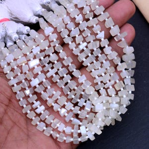 White Moonstone Smooth Tumble Beads Rainbow Moonstone Gemstone 6MM To 8MM Beads 8&#39;&#39; Strand