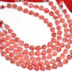23 Pieces Sunstone Faceted Carving Heart Shape Beads 8&quot; Strand, Orange Dot Sunstone Gemstone Jewelry Making Beads, 8 MM