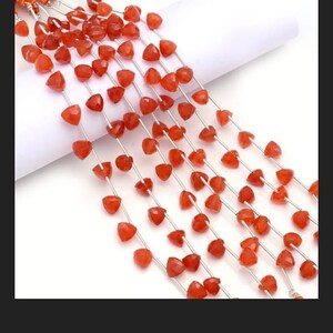 Carnelian Faceted Trillion Shape Beads Natural Orange Carnelian 8MM To 9MM Beads 8&#39;&#39;Strand Beads Jewelry Making Bead