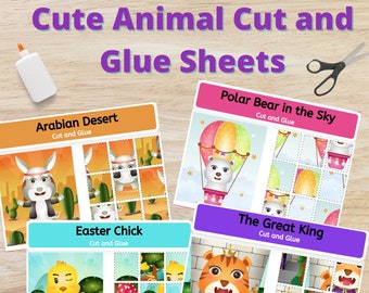 かわいい動物の切り貼りシート