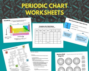 周期表のワークシートとクロスワードパズル