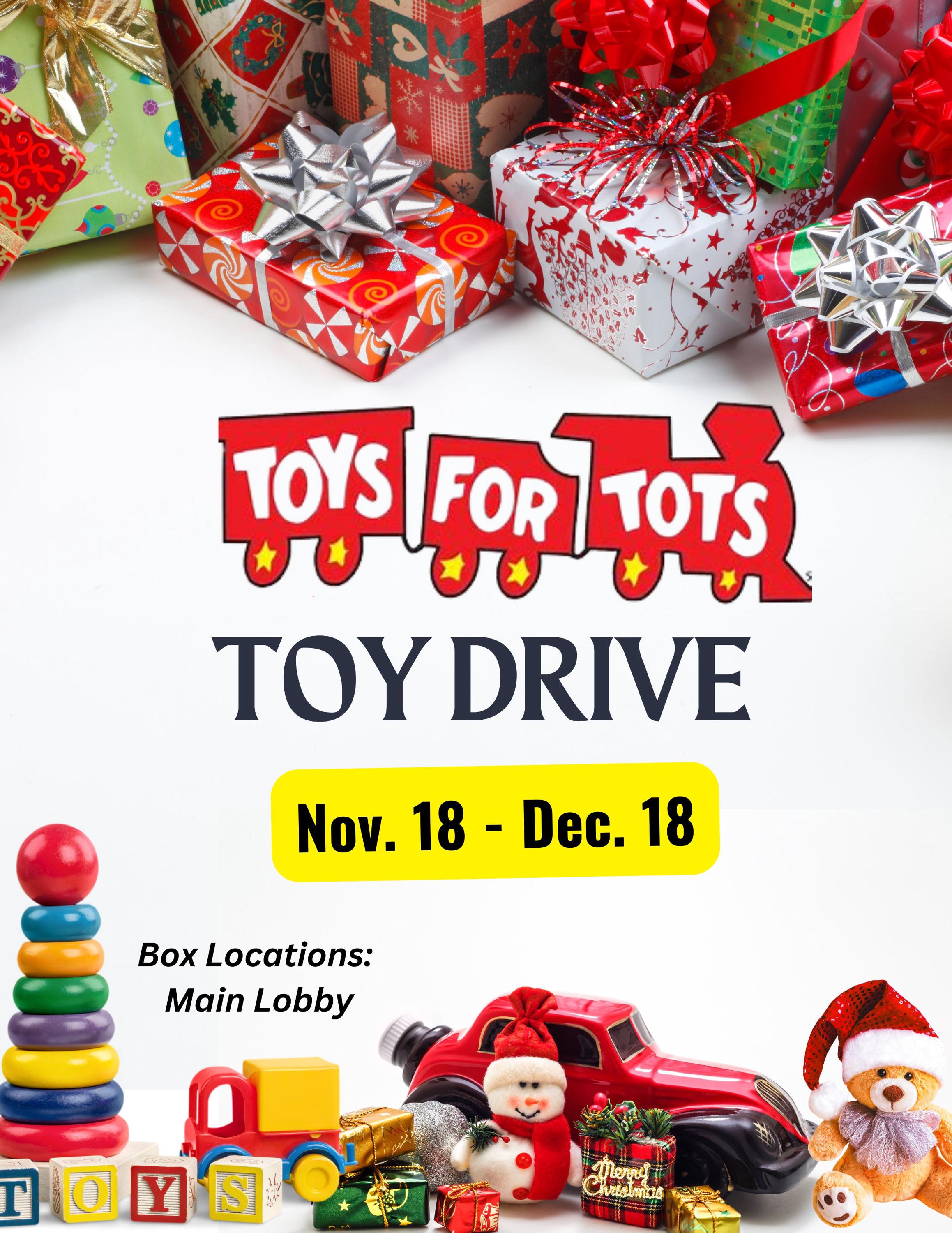 Volantino della raccolta di giocattoli Toys for Tots