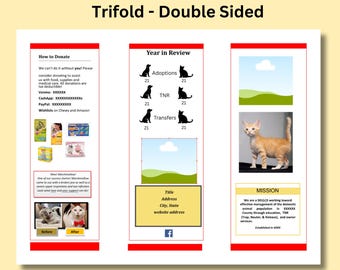 Animal Rescue Pamphlet Template - Etsy