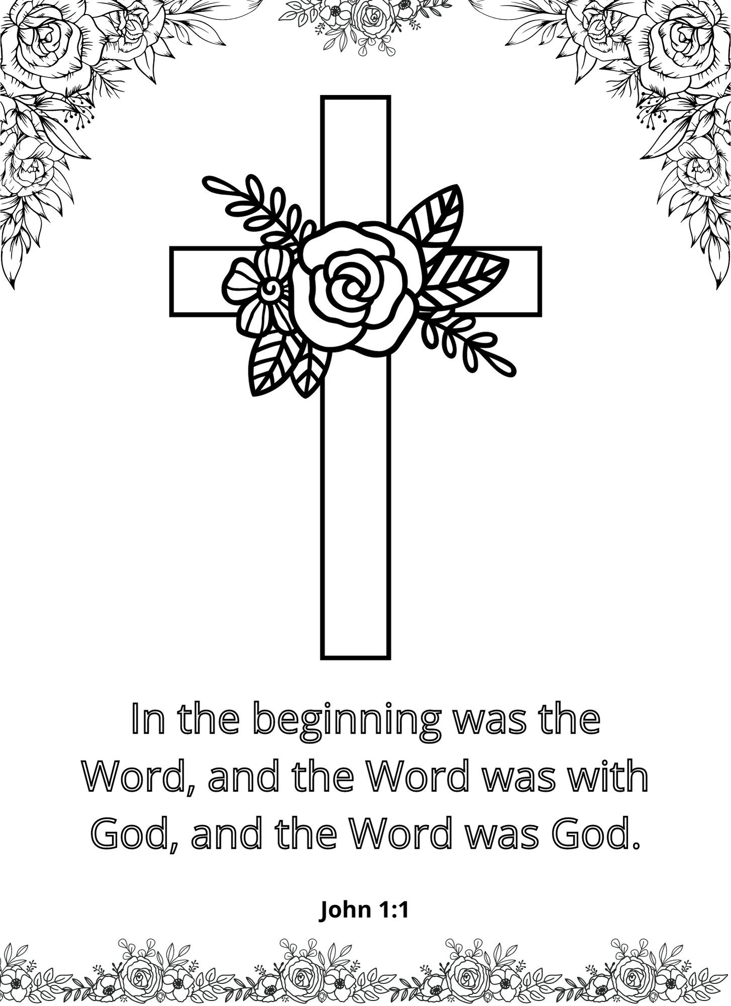 Cross Coloring Sheets With Scriptures - Etsy