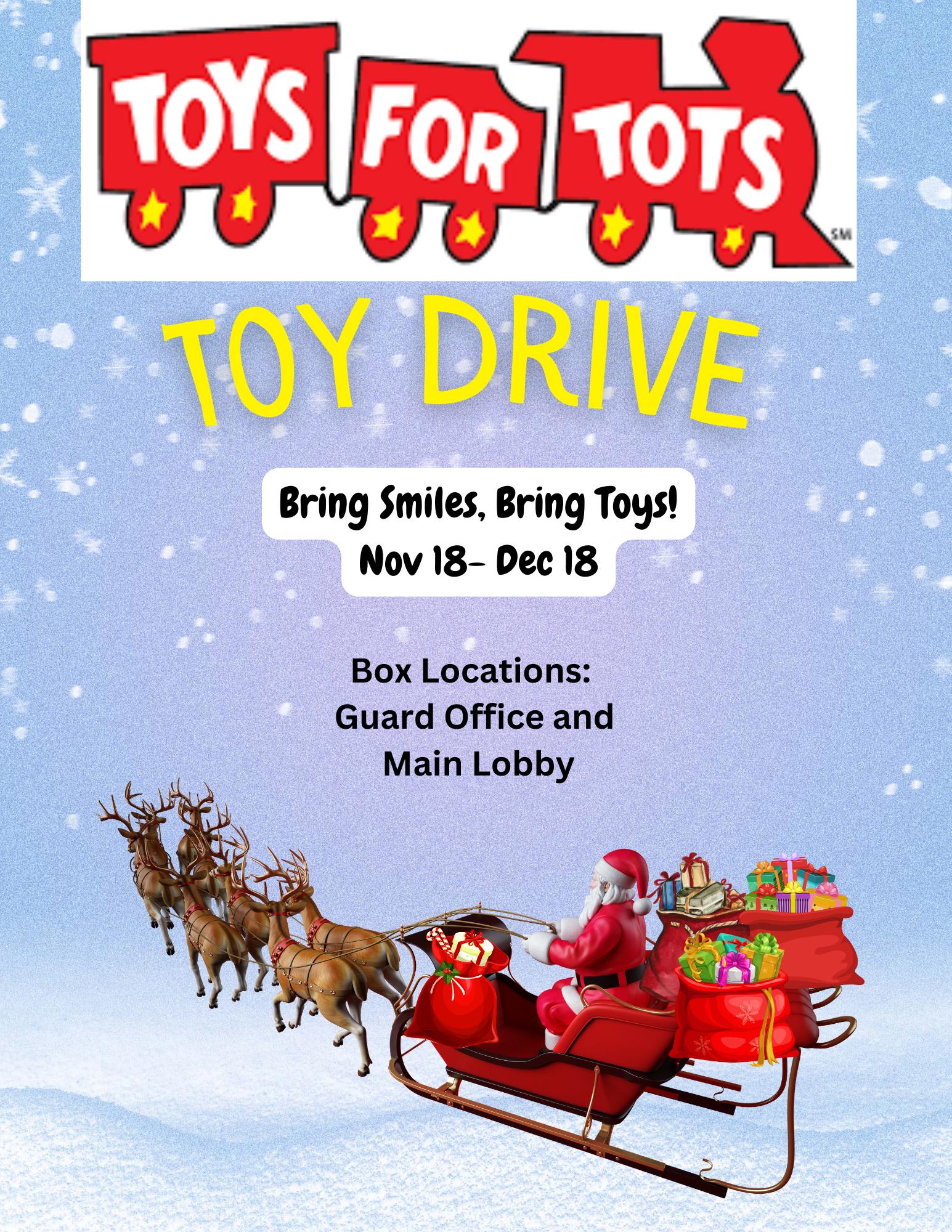 Volantino della raccolta di giocattoli Toys for Tots