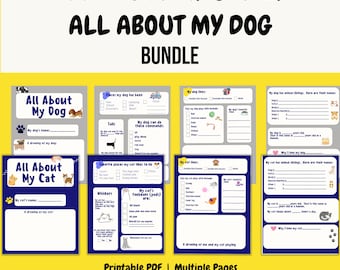 バンドル - 私の猫についてと私の犬について記入可能なワークシート