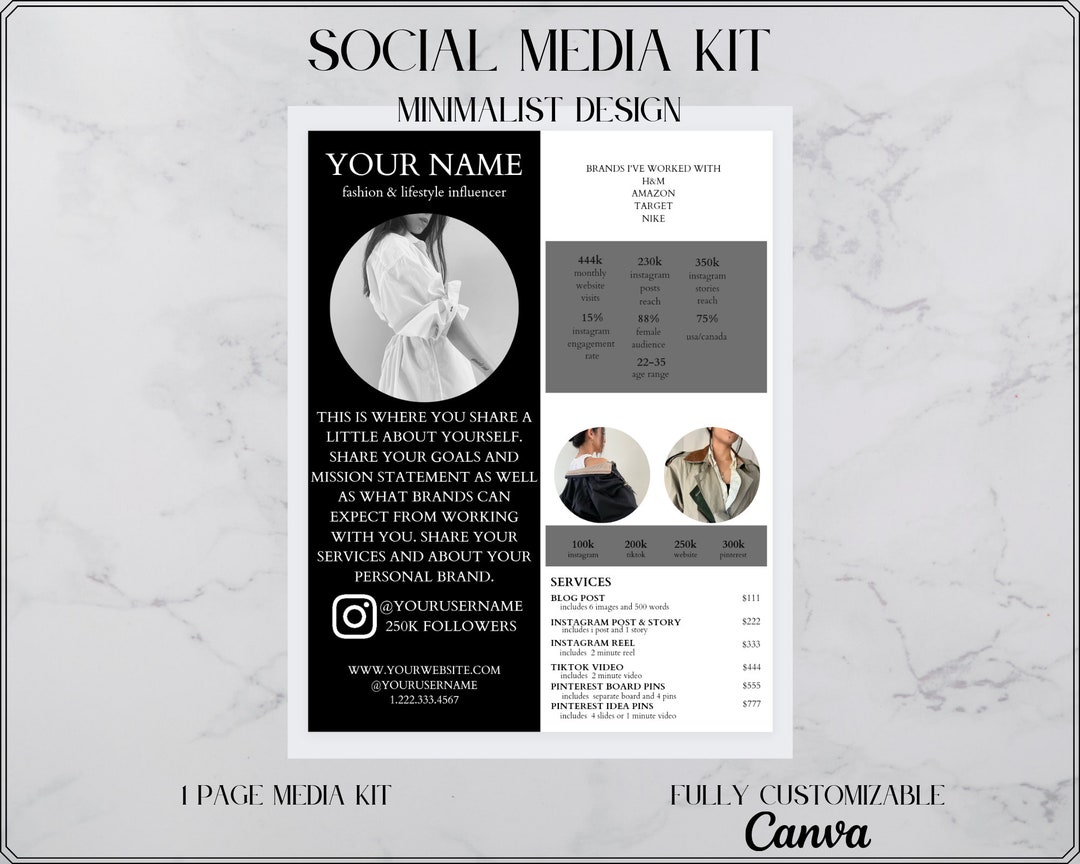 Digital Media Kit Template - Etsy