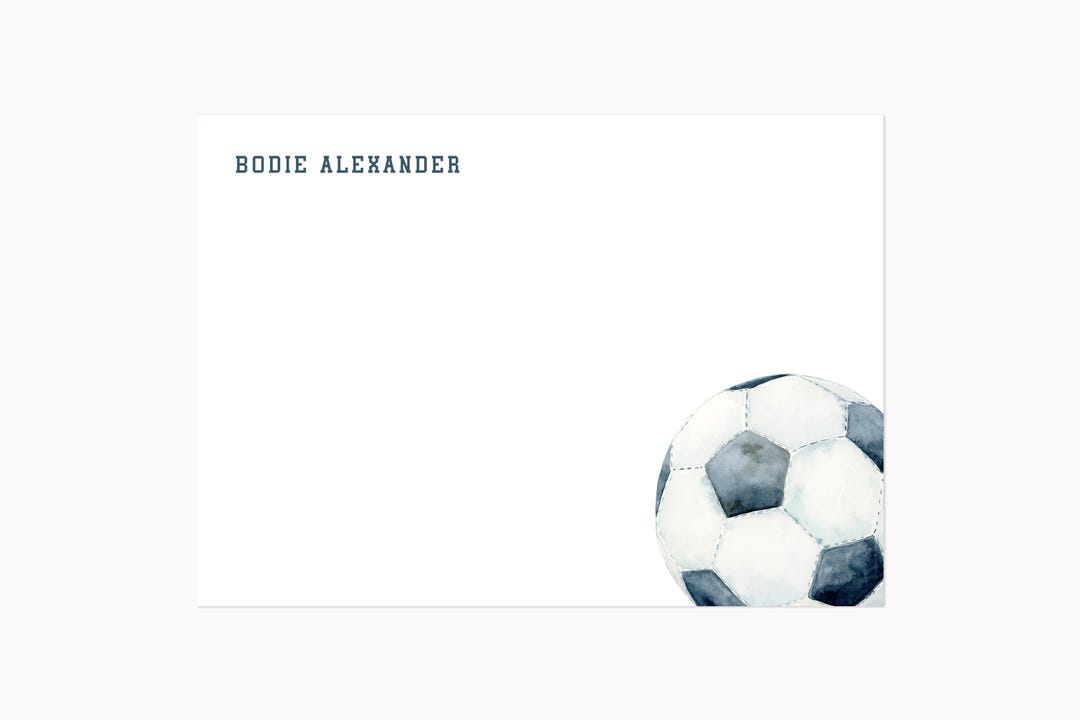 Soccer Ball Note Cards | Printed 7x5 Sports Stationery With Envelopes ...