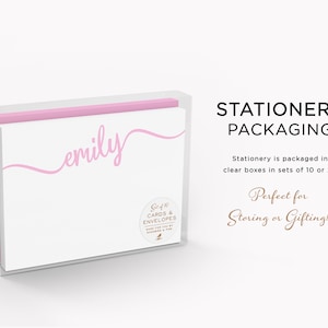 Printed Cursive Name Stationery Set Personalized Note Cards for Girls Custom A2 Flat Stationary with Envelopes image 6