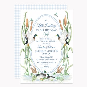 Mallard Duck Invitation Set | Custom Boy Baby Shower Party Invitations | Personalized 5x7 Invites with Envelopes