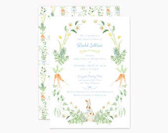 Printed Velveteen Rabbit Invitation Set | Personalized 5x7 Storybook Party Invitations with White Envelopes
