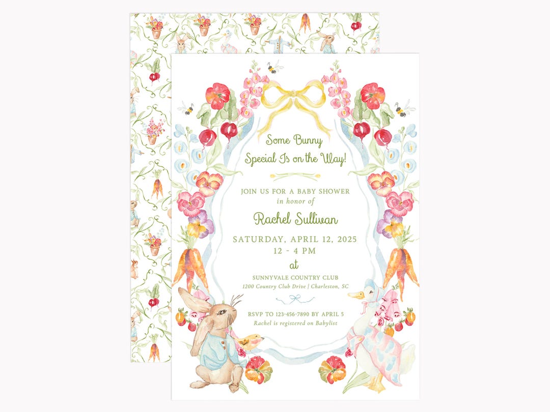 Peter Rabbit Spring Garden Invitation Set | Custom Easter Storybook ...