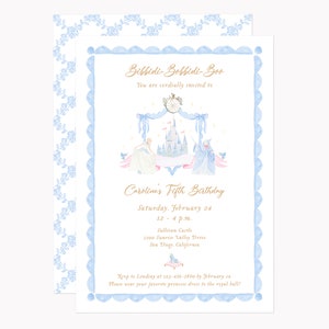Printed Cinderella Invitation Set | Personalized 5x7 Magical Fairytale Princess Party Invitations with White Envelopes
