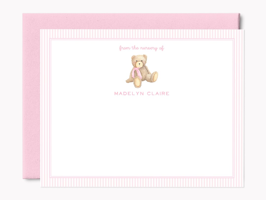 Teddy Bear Stationery Set Baby Shower Thank You Cards for - Etsy