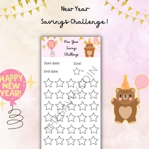 New Year Savings Tracker, Savings Challenge Printable, Savings Challenge, Holiday Savings Challenge, New Year&#39;s Savings, Budget Binder
