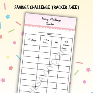Savings Challenge Tracker für A6 Budget Binder, A6 Savings tracker, Verfolgen Sie Ihre Savings Challenges, Mini Savings Challenge, A6 Savings Tracker