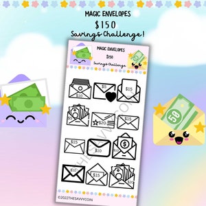 150 Dollars Savings Tracker, Cash Envelopes savings challenge, Cash budget tracker, plan school budget, sinking funds, A6 Budget Binders