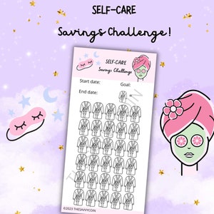 Self Care Savings Tracker, Spa savings challenge, Self Care budget tracker, Girls Savings Challenge, sinking funds, Relax Savings Tracker