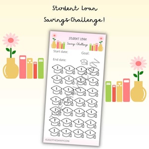Student Loan Savings Challenge, Savings Challenge, Printable Savings Challenge, Mini Savings Challenge for A6 Budget Binger, Savings Tracker
