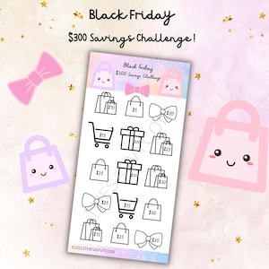 Black Friday Savings Tracker, Shopping Savings Challenge, Mini savings challenge tracker, Gifts budget, Holiday gifts savings challenge