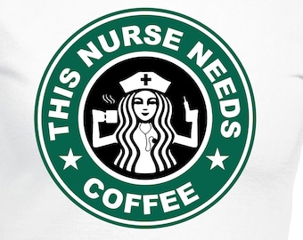 This Nurse Needs Coffee Cut Files | Cricut | Silhouette Cameo | Svg Cut Files | Digital File | PDF | Eps | DXF | PNG | Coffee Mug