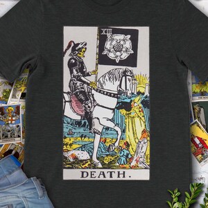 Death Vintage Tarot Card origineel handgetekende Rider Waite Deck T-shirt.