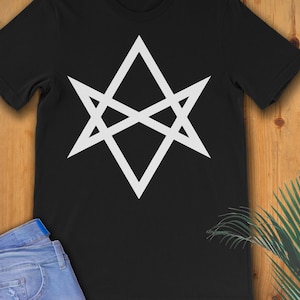 Solid Unicursal Hexagram made famous by Aleister Crowley&#39;s Thelema spiritual occult philosophy t-shirt.