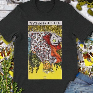 The Empress Vintage Reversed Tarot Card, origineel handgetekende Rider Waite Deck-T-shirt.