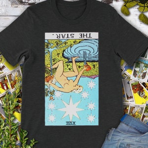The Star Vintage Reversed Tarot Card, origineel handgetekende Rider Waite Deck-T-shirt.