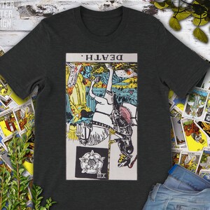 Death Vintage Reversed Tarot Card origineel handgetekende Rider Waite Deck T-shirt.