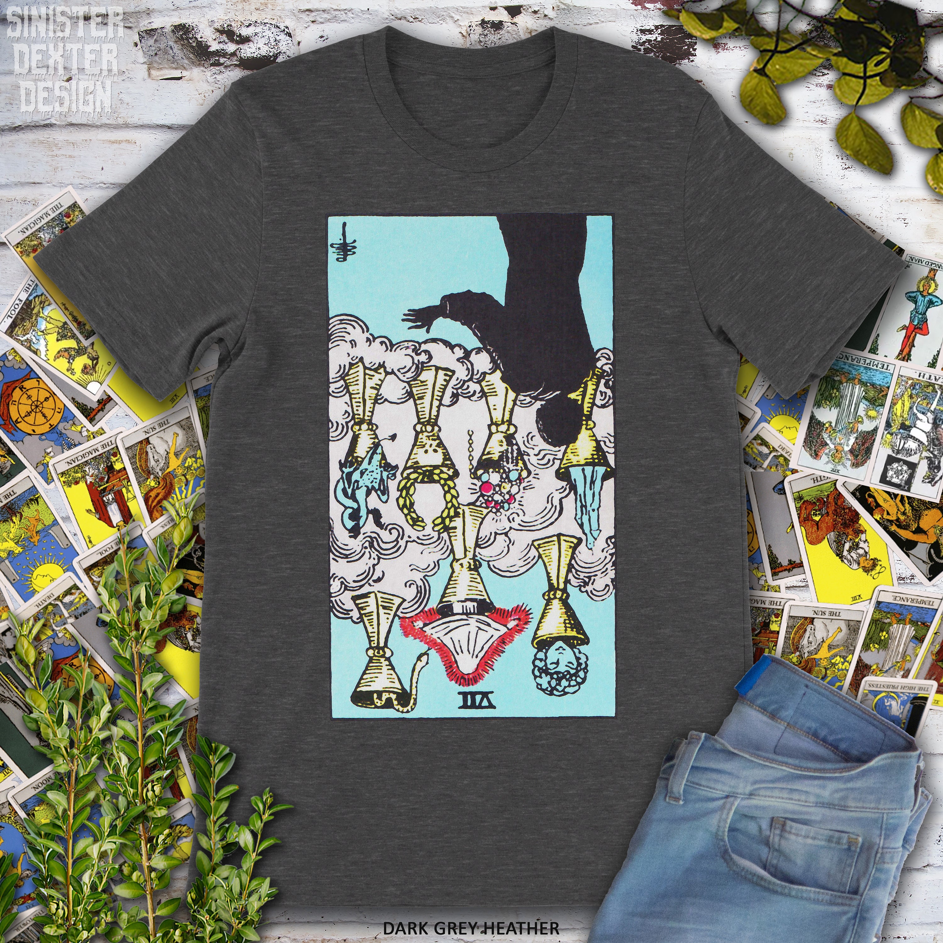 Seven of Cups Vintage Reversed Tarot Card - the Original Hand Drawn ...