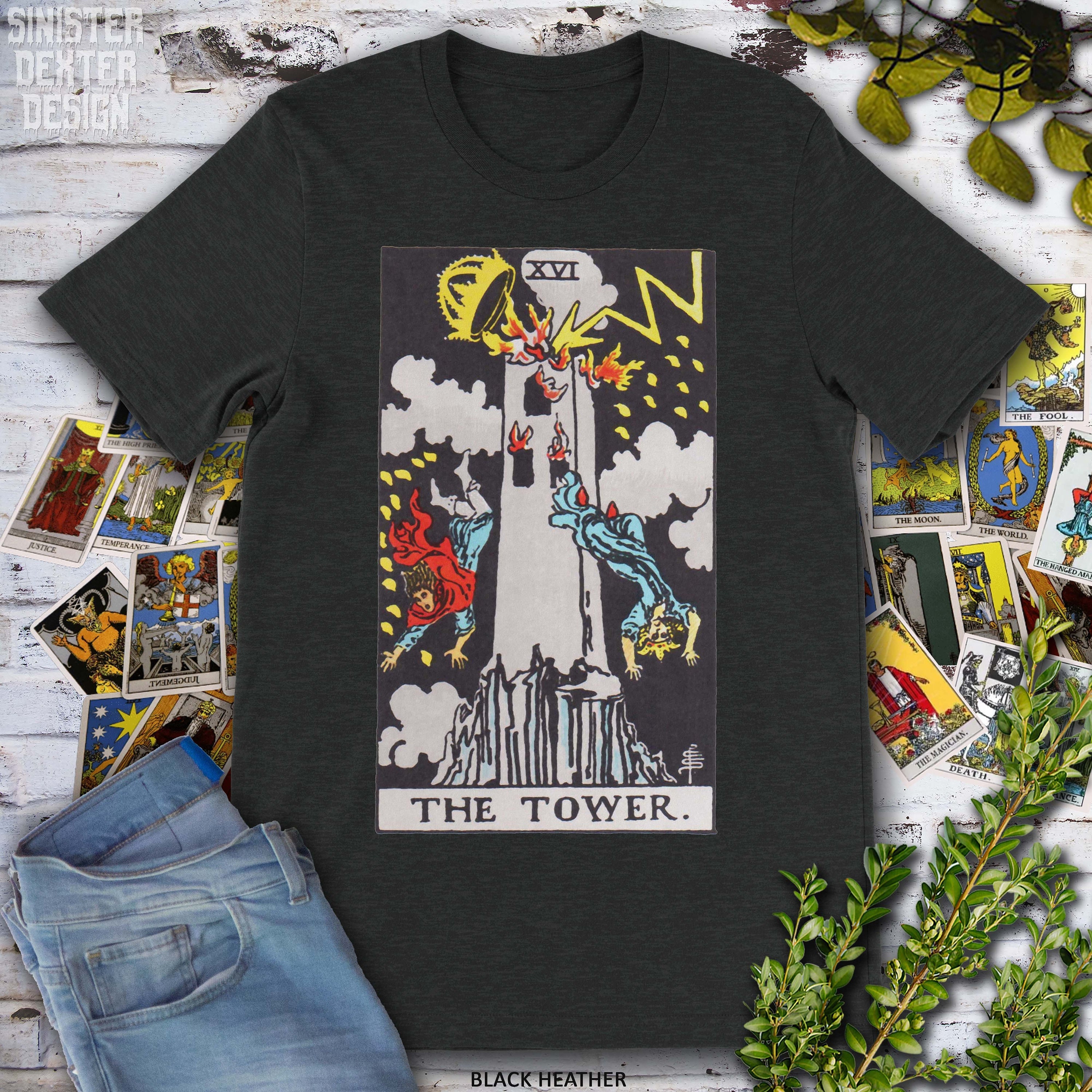 The Tower Vintage Tarot Card Original Hand Drawn Rider Waite Deck T ...