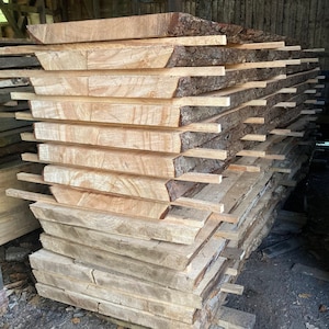 Waney edge timber boards slabs hardwoods and softwoods different sizes for sale (collection only, no delivery available)