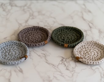 Handmade Crochet Coasters | Absorbent Cotton, Modern Table Decor