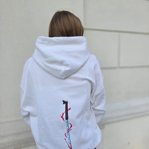 Demon slayer anime embroidered hoodie, anime gift, gift for anime fan, anime embroidered hoodie, gift for him, embroidered hoodie