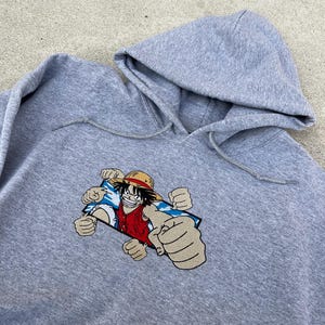 Embroidered One Piece Anime Hoodie: Luffy Gift