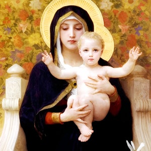 Our Lady and the Child Jesus Virgin Mary Holy Rosary Mother of Peace Catholic Digital Downloads