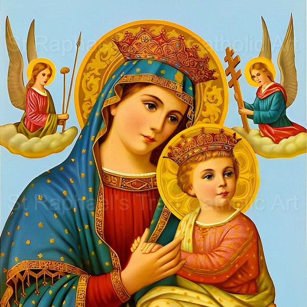 Virgin Mary Icon Child Jesus Digital Download Catholic