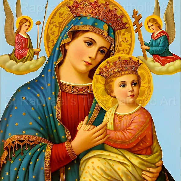 Catholic Orthodox Powerful Virgin Mary Mother Mary ICON Child Jesus Digital Download